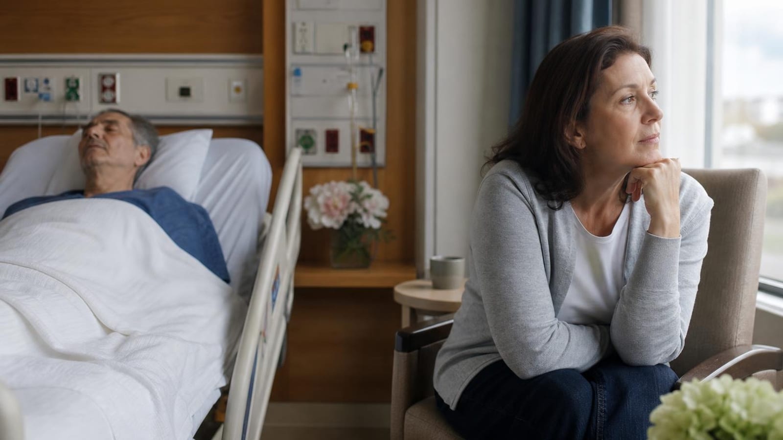 Caring for a husband who's seriously ill, without disappearing