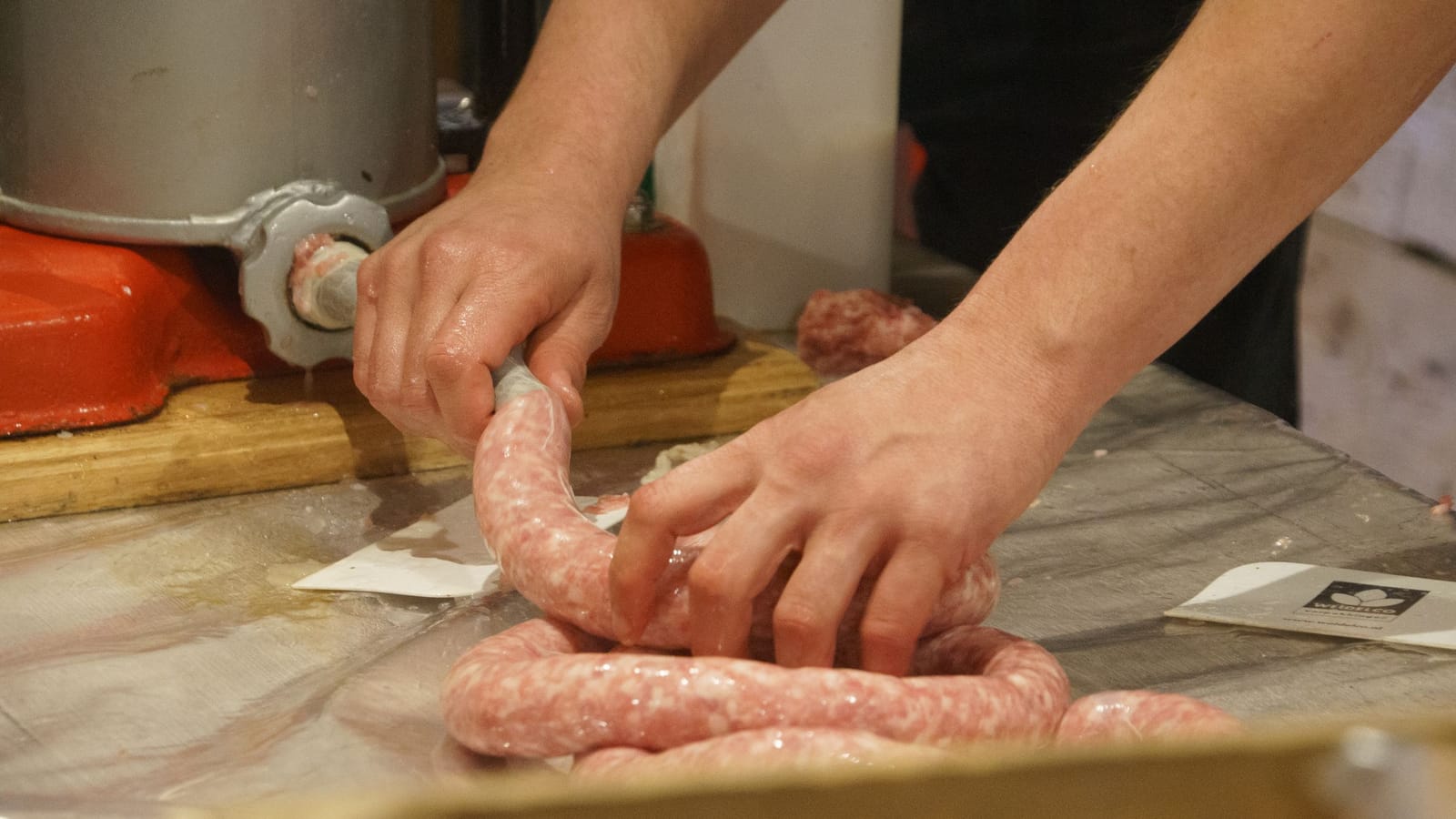 Keep the fat at 34 degrees or your sausage will smear
