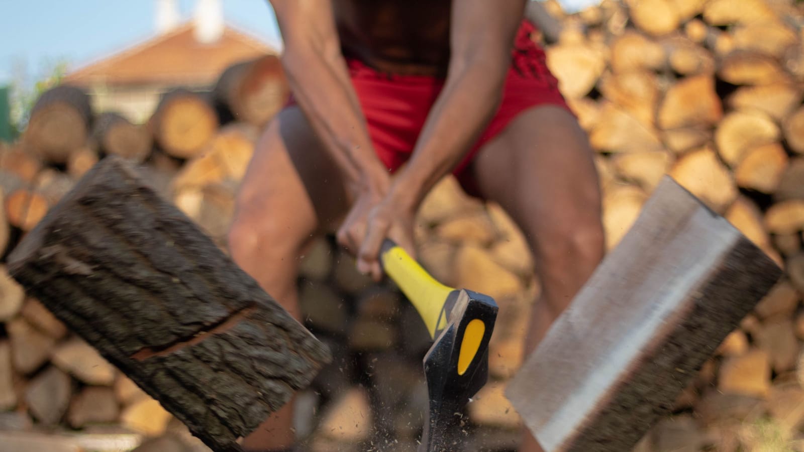 Splitting a cord by hand without wrecking your back