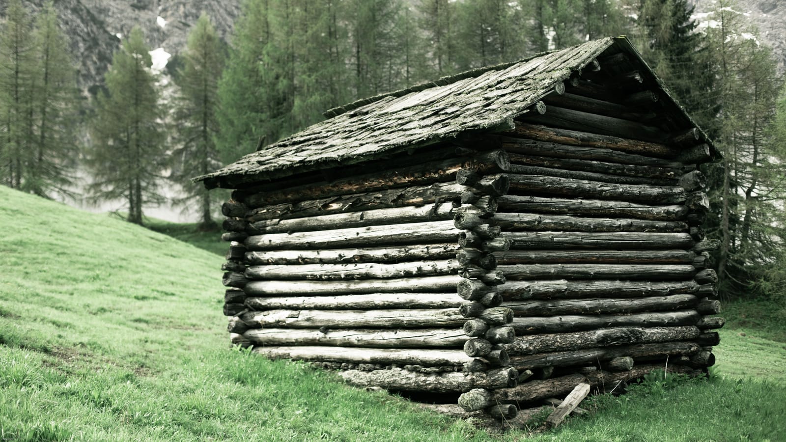 The cabin wins at five nights. The hotel wins at two.