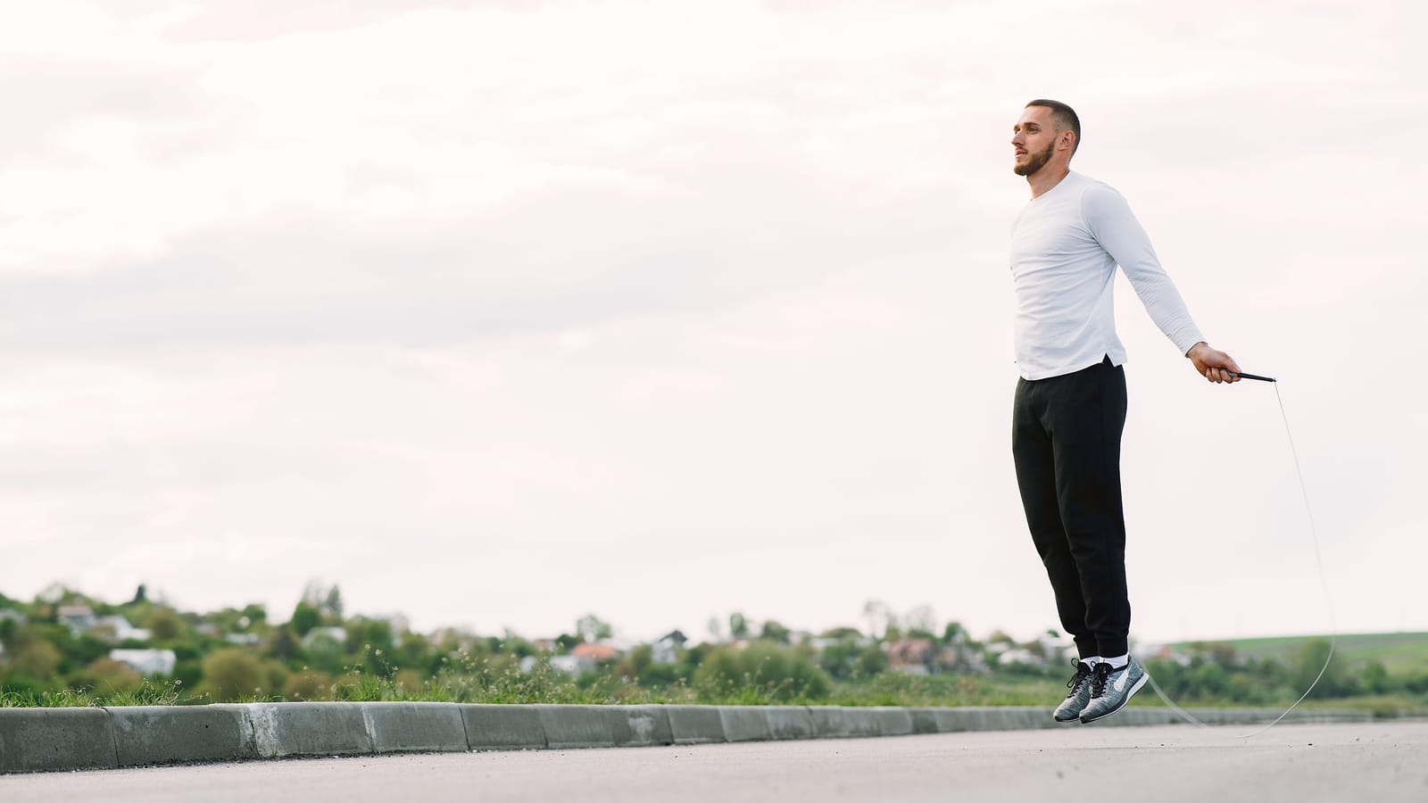The jump rope and the stairs are the whole cardio program