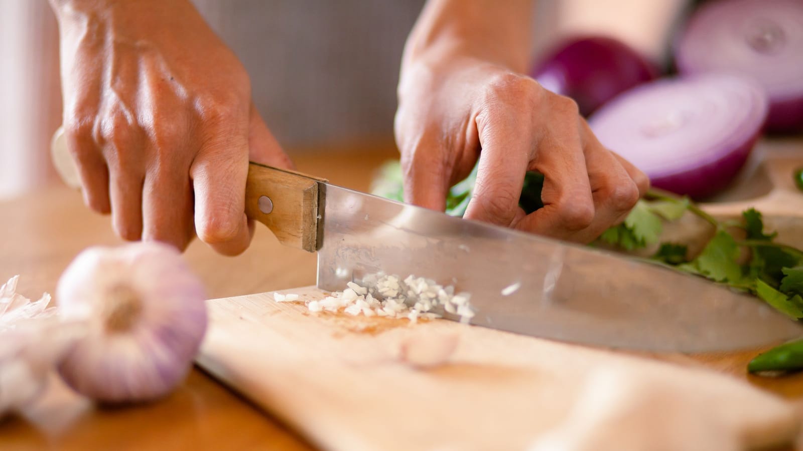 The knife, the pan and the board you actually need