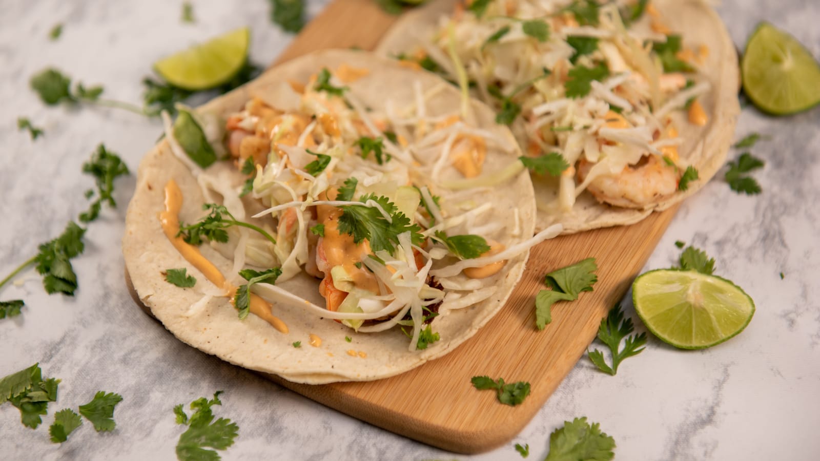 Twenty-Minute Shrimp Tacos With a Lime Slaw That Holds Up